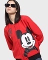 Shop Women's Red Mickey Graphic Printed Jacket-Front