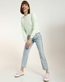 Shop Women's Sage Green Short Sweatshirt