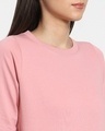 Shop Women's Pink Short Sweatshirt With Tie Up