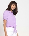 Shop Women's Purple Tie Hem Casual Shirt-Design
