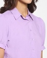 Shop Women's Purple Tie Hem Casual Shirt