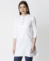 Shop Women's Solid White Short Kurta-Front