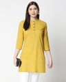 Shop Women's Solid Yellow Short Kurta-Front
