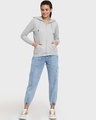 Shop Women's Grey Zipper Hoodie-Full