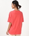 Shop Women's Spiced Coral Pink Peace Graphic Printed Oversized T-shirt-Full