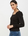 Shop Women's Square Neck Full Sleeve Solid Top-Design