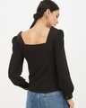 Shop Women's Square Neck Full Sleeve Solid Top