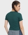Shop Women's Green Slim Fit Rib Crop Top-Design
