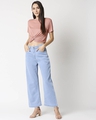 Shop Women's Straight Fit High Rise Clean Look Cropped Jeans-Full
