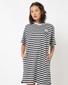 Shop Women's Stripe Badge Oversized Dress-Front