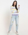 Shop Women's White Striped Flat Knit Sweater-Full