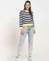 Shop Women's Stripe Flat Knit Oversized Sweater-Full