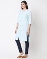 Shop Women's Blue Striped Long Kurta-Design