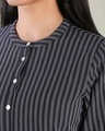 Shop Women's Stripe Mandarin Collar Button Down Side Slit Kurta