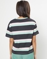 Shop Women's Sun-Kissed Green and Black Stripe Relaxed Fit Short Top-Design