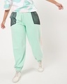 Shop Women's Sun Kissed Green Mesh Plus Size Relaxed Fit Joggers-Front