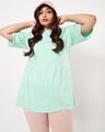 Shop Women's Sun-Kissed Green Plus Size Boyfriend Fit Fril T-shirt-Front