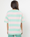 Shop Women's Sun-Kissed Green Stripe Oversized Fit Short Top-Design