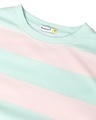 Shop Women's Sun-Kissed Green Stripe Oversized Fit Short Top