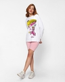 Shop Women's White Sunny Moooood Graphic Printed Oversized T-shirt-Full