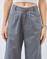 Shop Women's Grey Super Loose Fit Wide Leg Pants
