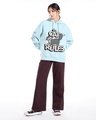 Shop Women's Cyan The Cat Rules Graphic Printed Oversized Hoodies