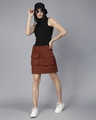 Shop Women's Tan Slim Fit Cargo Skirts-Full