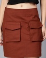 Shop Women's Tan Slim Fit Cargo Skirts