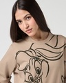 Shop Women's Taupe Brown Graphic Printed Oversized T-Shirt Dress