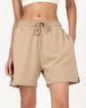 Shop Women's Taupe Brown Shorts-Front