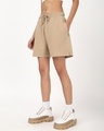 Shop Women's Taupe Brown Shorts-Design