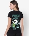 Shop Women's Black The Panda Way Graphic Printed T-shirt-Front