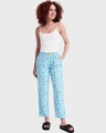 Shop Women's Blue All Over Travel Doodle Printed Pyjamas-Full