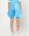 Shop Women's Upbeat Blue So Cool Typography Half N Half Flared Shorts-Design