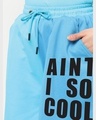 Shop Women's Upbeat Blue So Cool Typography Half N Half Flared Shorts