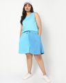 Shop Women's Upbeat Blue Plus Size Half N Half Shorts-Full