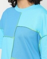 Shop Women's Upbeat Blue Reverse Color Block Oversized T-shirt