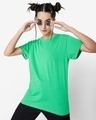 Shop Women's Varsity Green Boyfriend T-shirt-Front