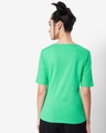 Shop Women's Varsity Green Elbow Sleeve Slim Fit T-shirt-Design