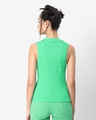 Shop Women's Varsity Green High Neck Slim Fit Tank Top-Design