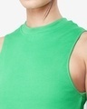Shop Women's Varsity Green High Neck Slim Fit Tank Top