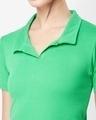 Shop Women's Varsity Green Slim Fit Short T-shirt