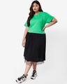 Shop Women's Varsity Green Plus Size Boyfriend T-shirt-Full