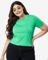 Shop Women's Varsity Green Plus Size T-shirt-Front