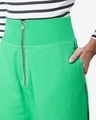 Shop Women's Varsity Green Rib High Waist Pants-Full