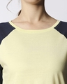 Shop Women's Vax Yellow Contrast Sleeve T-shirt