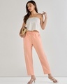 Shop Women's Vermillion Orange Cotton Linen Pants