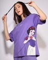 Shop Women's Very Peri Grumpy Graphic Printed Oversized T-shirt-Front