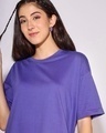 Shop Women's Blue Oversized Plus Size T-shirt