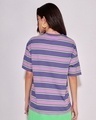 Shop Women's Blue Striped Oversized Plus Size T-shirt-Design